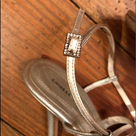 🥂Silver Strappy Sandals by Chinese Laundry NWOB - Picture 3 of 7